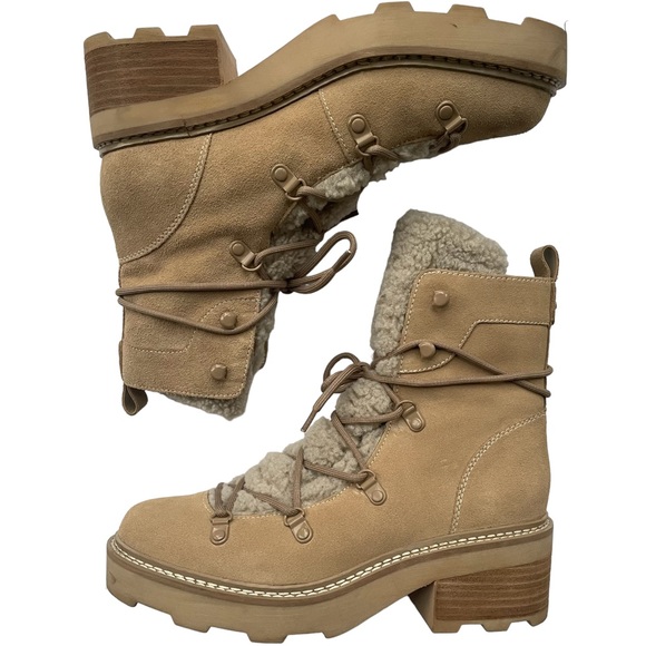 Calvin Klein Shoes - Women’s Calvin Klein Camel Faux Shearling Winter Boots Size 8.5